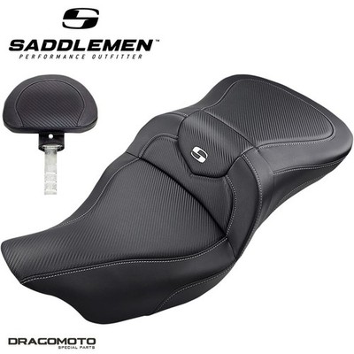 SITZBANK HARLEY TOURING SADDLEMEN Road Sofa 808-07B-185BR 2-Up Seat Schwarz G...