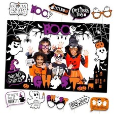 Halloween Party Photo Booth Props Frame, Ghost Boo Photography Decorations Kit