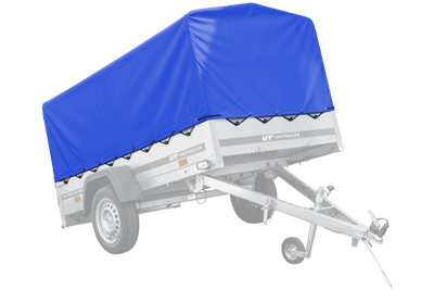 UNITRAILER Anhängerplane 230x125 cm Blau Hochplane 80 cm Abdeckung KIPP