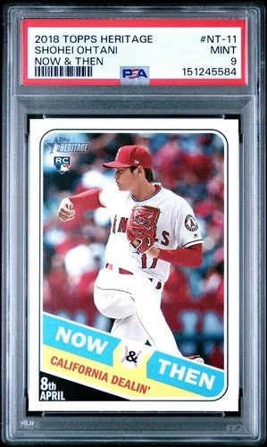 2018 Topps Heritage Shohei Ohtani RC Now & Then #NT-11 PSA 9 Mint Rookie Angels
