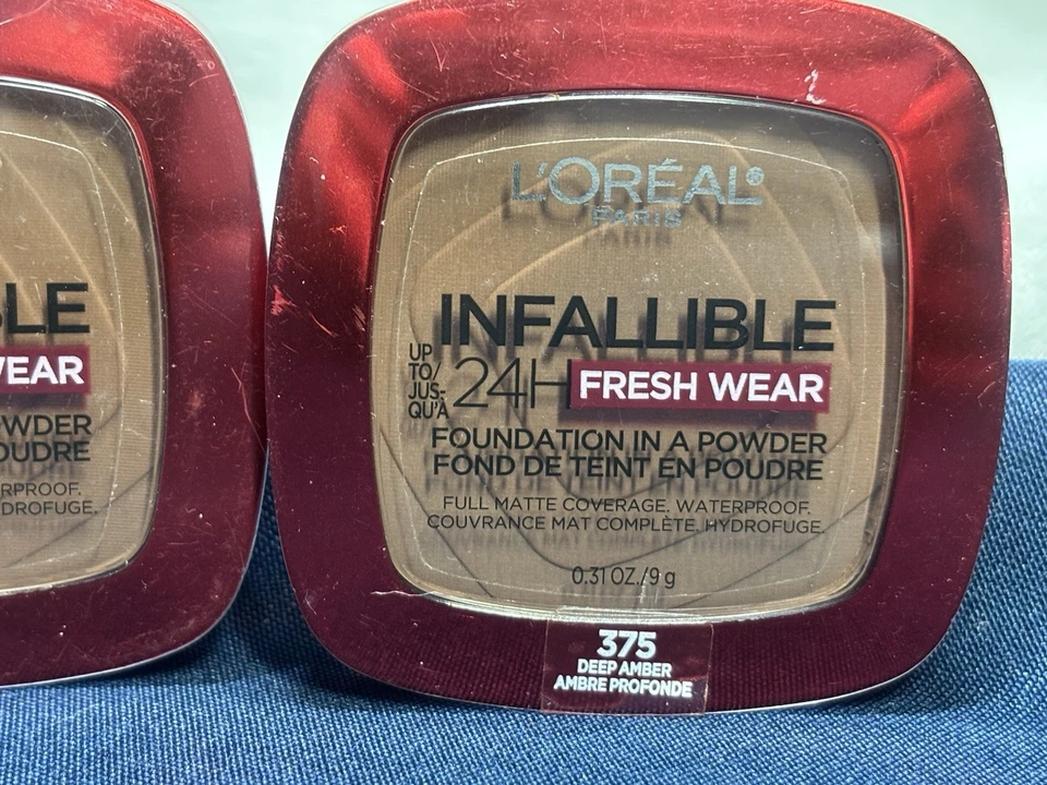Loreal Infallible 24H Fresh Wear Foundation Powder 375 Deep Amber 0.31 oz Sealed - Image 2 of 4
