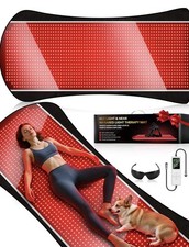 77.6" x 36" Red Light Therapy Mat for Body, 1408 LEDs Timer Remote
