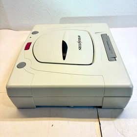 SEGA Saturn White Console HST-0014 Set w 2Controller + 7 Games Tested Japan EX+