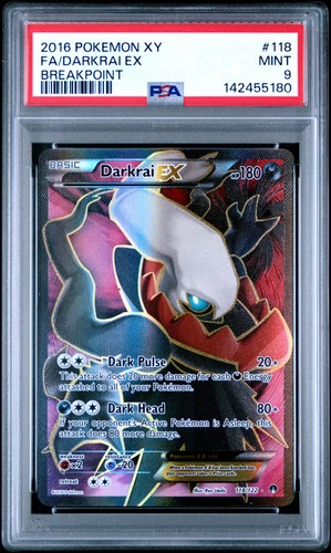 2016 POKEMON XY BREAKPOINT #118 FULL ART/DARKRAI EX PSA 9