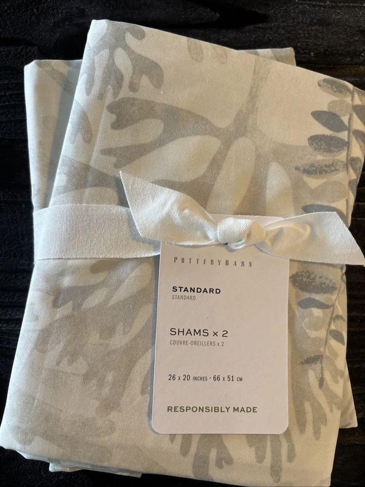 Funda nórdica Pottery Barn ~ coral ~ algodón orgánico ~ neutro ~ reina completa nueva con etiquetas Foto 2 de 4