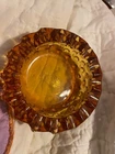 Vintage Fenton Hobnail Colonial Amber 3.5" Glass Ashtray