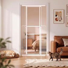 Extra Tall Cat Gate 49-87" Height Adjustable, Full Clear Acrylic Gate