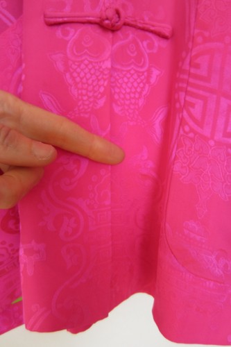 Shanghai Tang fuchsia silk Jacquard shirt/ jacket size 8 - Picture 7 of 11
