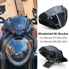 For Ducati Monster 937 Monster 950 2021-2022 Windshield Windscreen W/ Bracket