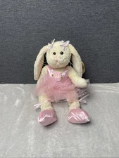 Unipak Ballerina Bunny Plush Tan Rabbit Pink Tutu Dress Fully Jointed Doll Lovey