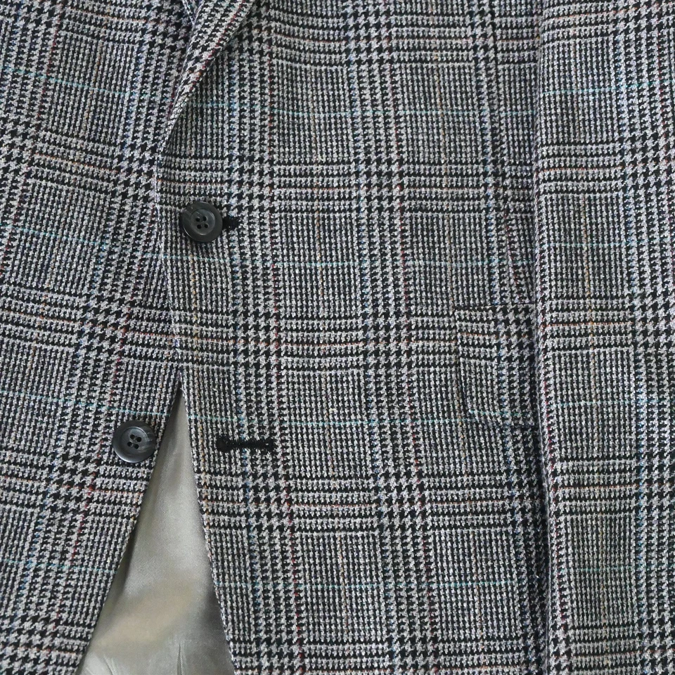 Vtg 42L Gray Houndstooth Check USA Made Mens Blazer Jacket Sport Coat - Image 3 of 4