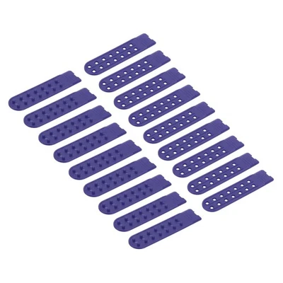 10 paires de couvre-bande pour casquette, 14 trous boucle à pression (Noir-Bleu) - Photo 1/4