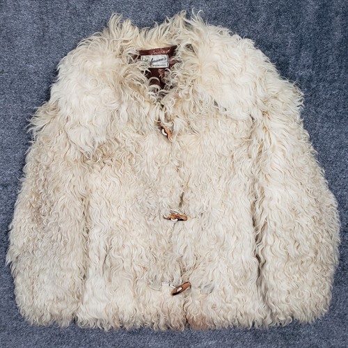 ◎real lamb leather curly fur jacket gray