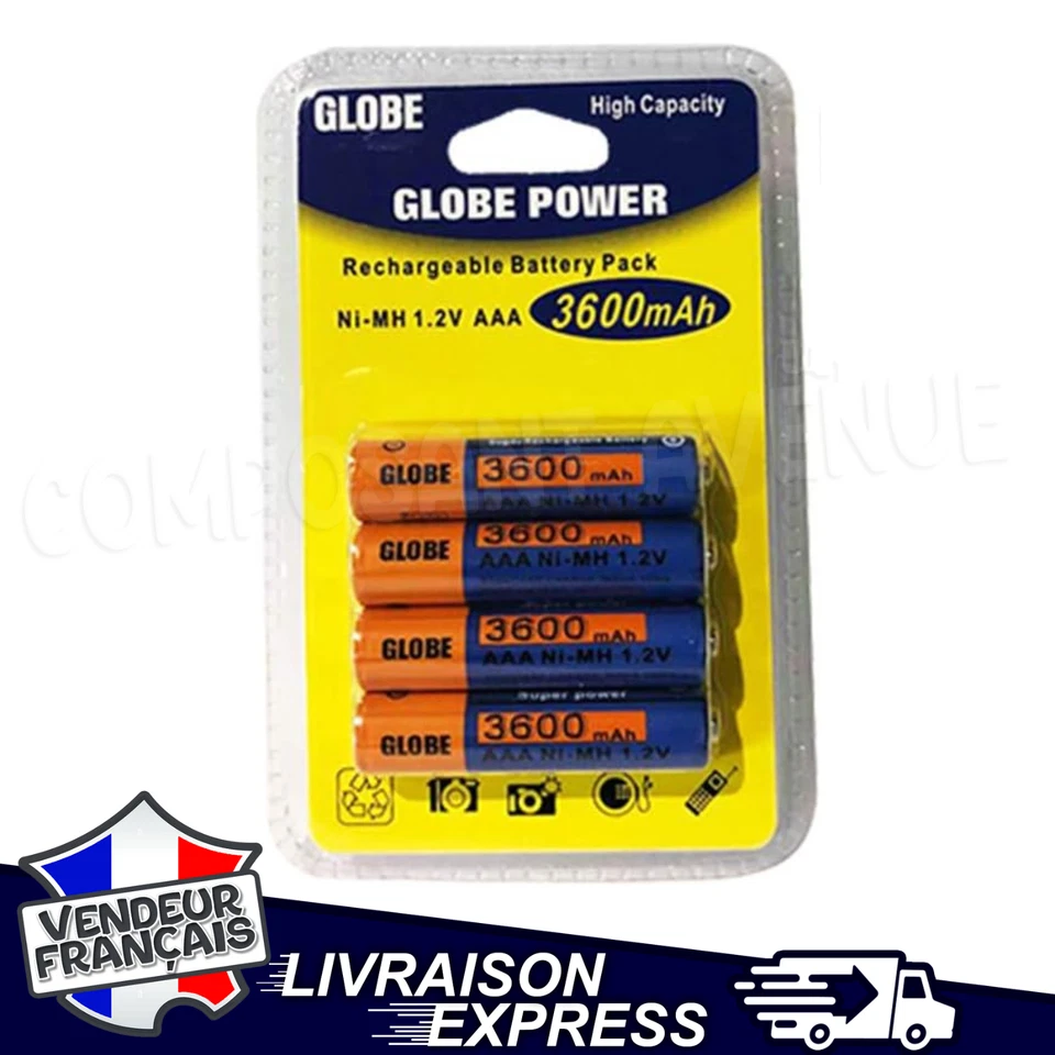 4 PILE BATTERIE ACCU AA LR06 RECHARGEABLE 1.2V 4800mAh NI-MH NIMH LR6 R06 (058)