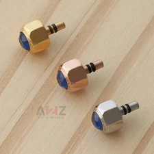 Watch Crown Blue Stone for Cartier 4072 Santos Large Watch