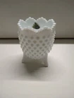 Vtg Fenton White Hobnail Milk Glass Vase Bowl 5 x 3”