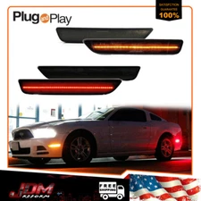 Smoked Lens Front Rear Amber Red Side Marker Lamp LED Kit For 10-14 Ford Mustang