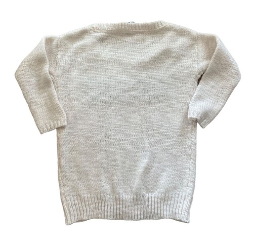 Aeropostale Pullover Junior Gr. XS Off White Miau Strick U-Boot Ausschnitt warm - Bild 3 von 5