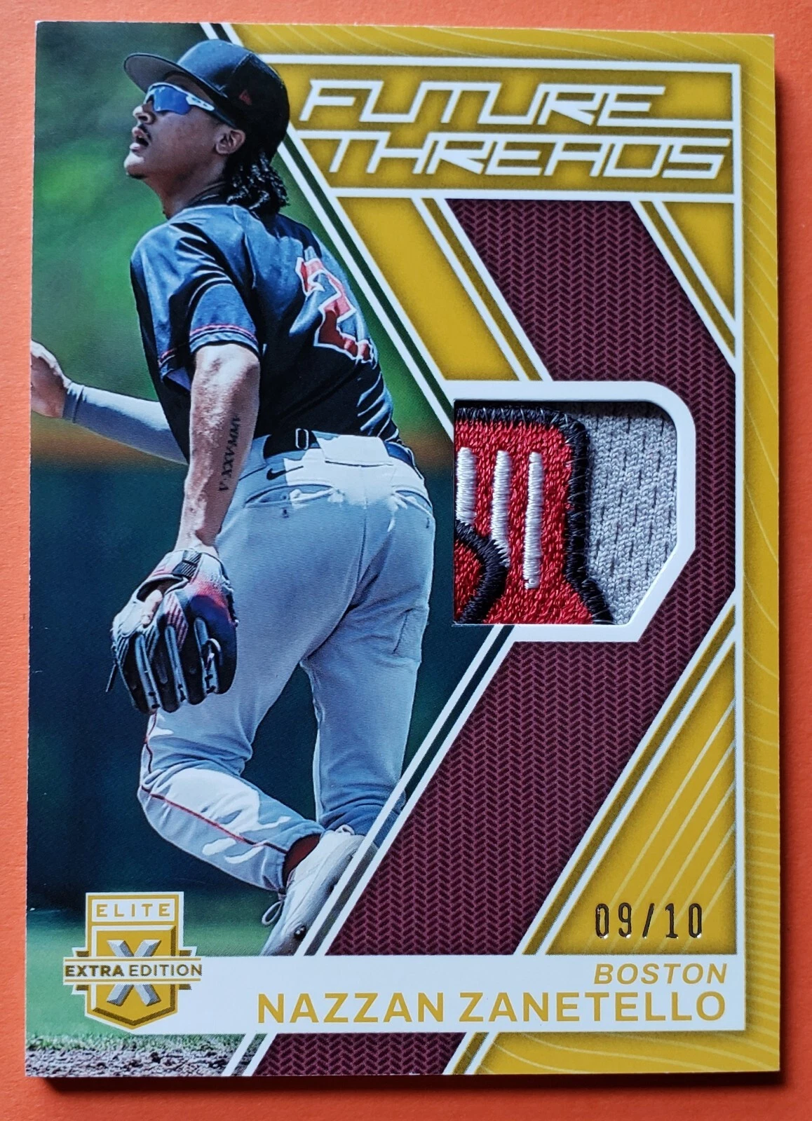 NAZZAN ZANETELLO 2023 Panini Elite Extra Edition GOLD FUTURE THREADS Relic /10