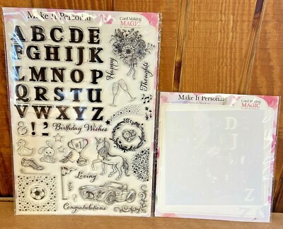 Card Making Magic Stamp Set Card Making Magic-Make it Personal-31 Stamps & 1 Stencil-New-Lot of 2 ...