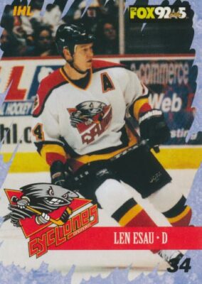 2000-01 Cincinnati Cyclones Team Issue # LEN ESAU