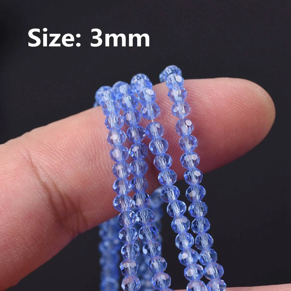 200pcs 3mm Round Faceted Ball Crystal Glass Loose Spacer Beads Lot Wholesale - Image 2 of 4