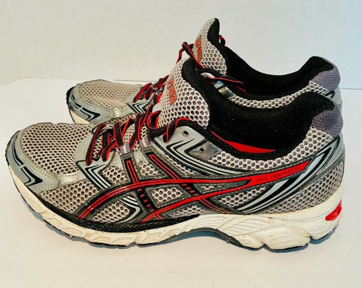 Zapatos para correr Asics para hombre Gel Equation 7 gris rojo con cordones parte superior baja eBay