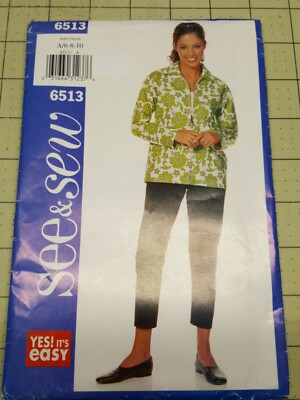 Butterick Pattern 6513 Jacket Camisole Top Tapered Pants Sizes 6 8 10 UNCUT