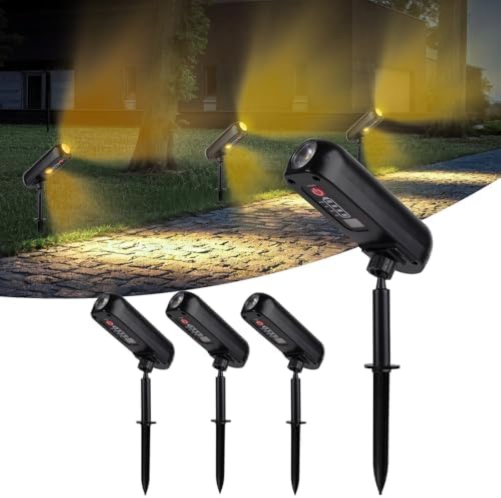 T-SUN Kit 4 Faretti Solari 3000K: Installazione Rapida e IP65 Robusto