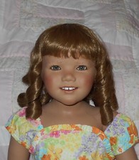 WEE 3 PRINCESS Doll Wig SIZE 14-15.5 AUBURN Sausage Curls Bangs B NWT