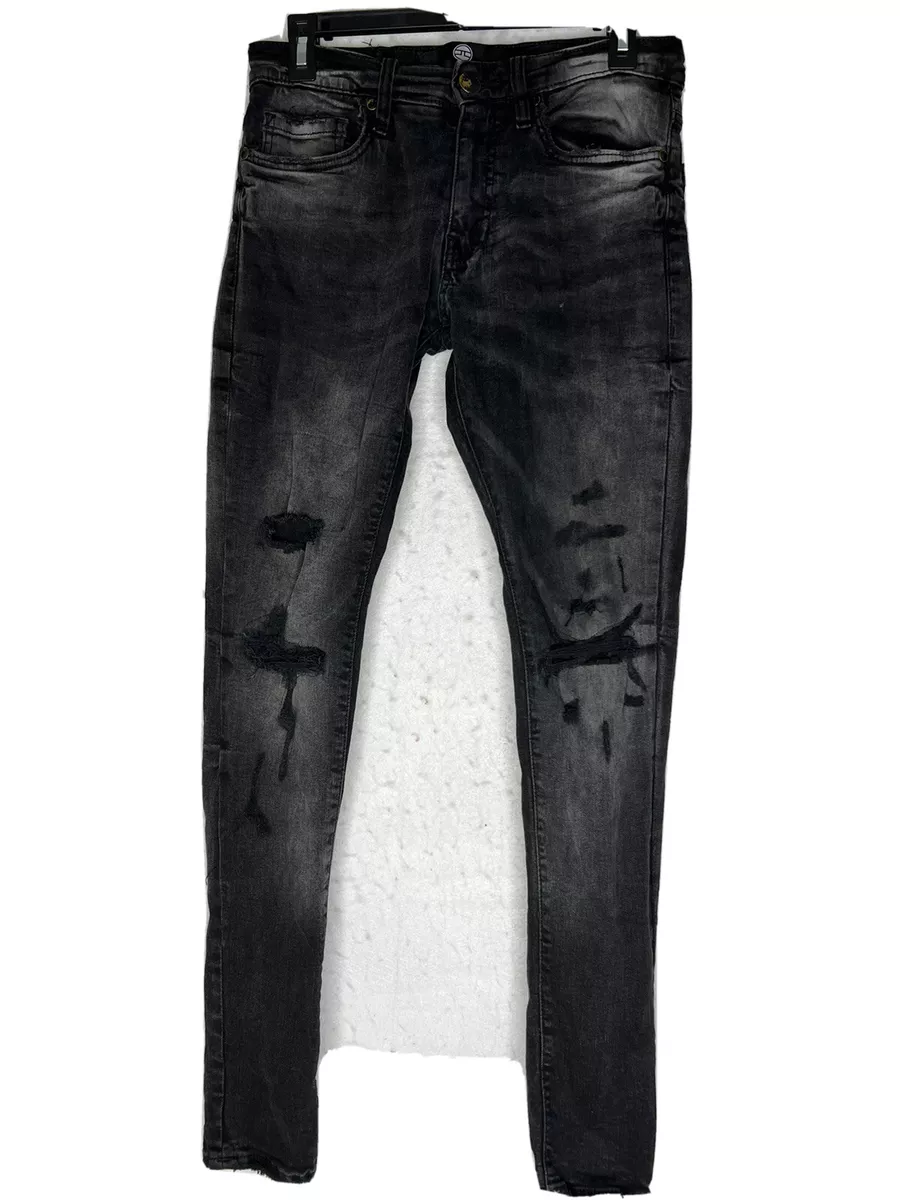 overførsel forlænge nærme sig Jordan Craig Ross Skinny Black Jeans Mens Size 28 x 32 Ripped Distressed  Stretch | eBay