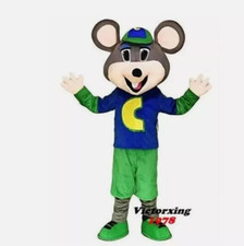 Adult Chuck E.Cheese Mascot Costume Suits Cartoon Character Halloween Party