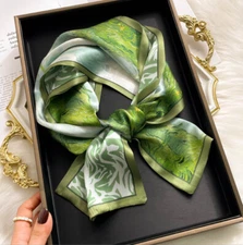 100% Mulberry Silk Scarf 150X15CM Women's Long Double sided Printed Scarf CHA2