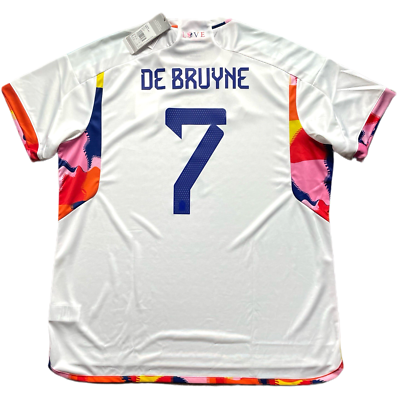 2022/23 Belgium Away Jersey #7 De Bruyne 2XL adidas Soccer World