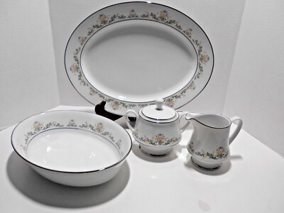 NORITAKE EARLY SPRING CHINA  2362 Service Pieces Cream Sugar Platter Bowl