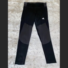 NWOT Adidas 03/17 Mesh Legging Black Grey Mid Rise Regular Length Pocket S