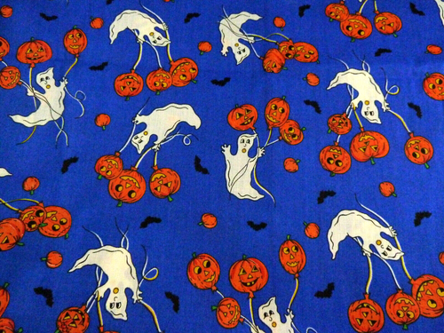 Vintage Halloween ghosts pumpkins bats Fabric General Fabrics Co 45" X 1 yard - Picture 2 of 4