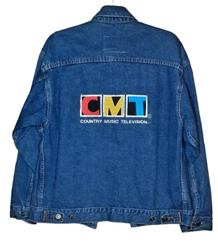 Chaqueta L vintage para hombre CMT música country televisión azul denim camionero años 80/90 Foto 2 de 4