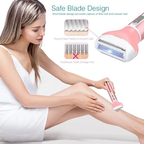 4 in 1 Wet & Dry Painless Rechargeable Lady Shaver Electric Razor for Women NEW - Picture 7 of 8