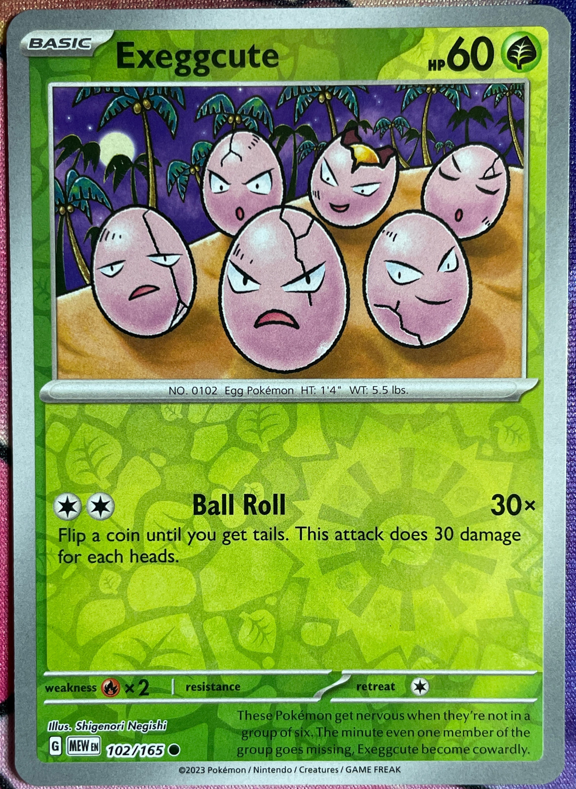 Exeggcute Reverse Holo - 102/165 - Scarlet & Violet 151 Pokemon 2023