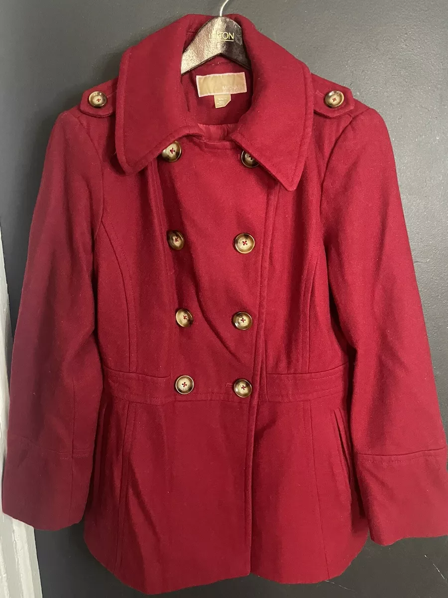 Michael kors sale red wool coat