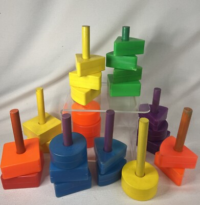 Vintage Fisher Price CREATIVE BLOCKS  for Coaster 633 160 161 666 771 Wood Dowel