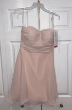 Bill Levkoff Bridesmaid Dress 112 Prom Wedding Short Gown Strapless Chiffon NEW