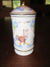 Lenox Spice Jar Carousel CELARY SALT Fine Porcelain 24Kt gold trim canister 1993