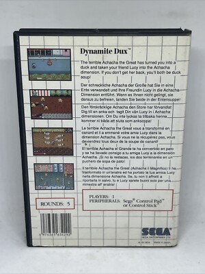 Dynamite Dux Sur Sega Master System - Jeu Arcade - Très Bon état