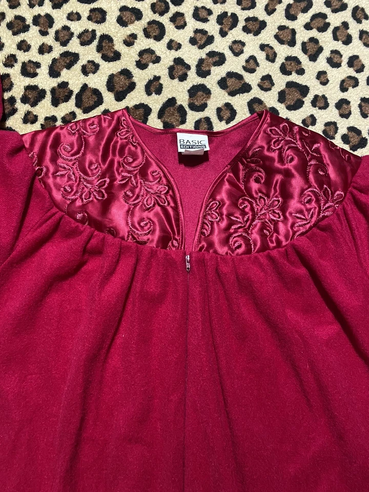 EDICIONES BÁSICAS Para Mujer Talla Mediana Bata Vestido de Salón Vestido de Casa Magenta Foto 3 de 4