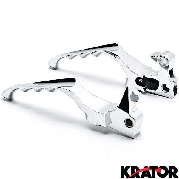 Chrome Hand Levers Skull Cross Grooved Replaceable Medallion Emblems for Harleys - Image 3 of 4