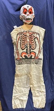 1960s SKELETON MONSTER Halloween Mask & Costume Collegeville Ben Cooper Neca LRG