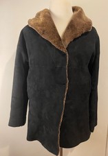Woman's Brown Sheepskin Italian Shearling Coat Jacket By Noi Firenze Sz 14 Us