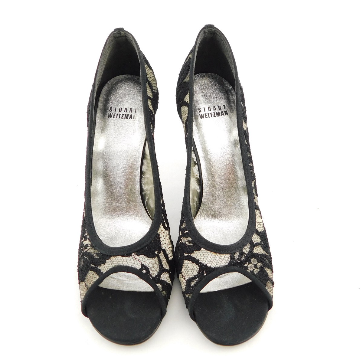 美品【STUART WEITZMAN 】上品　レースパンプス　ブラック パンプス ブラック ハイヒール: 90mm, Godiva - Pumps Black